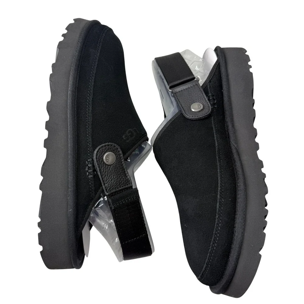 UGG GoldenCoast Clog Black Suede Mens Adjustable Strap Shoes 1142172 Size 11 NWB